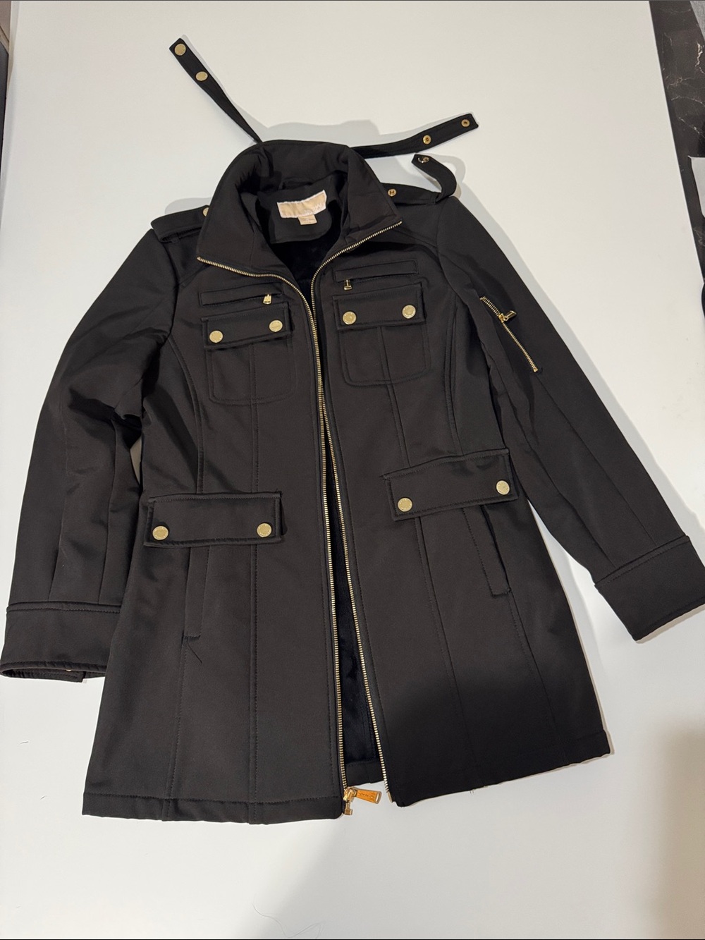 Michael Kors Black Jacket with Beige Label Accents